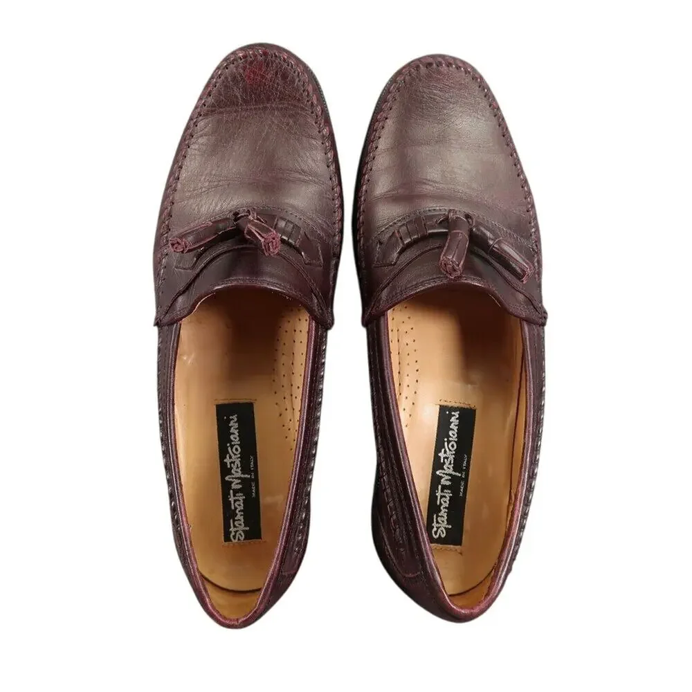 Stamati Mastroianni Shoes Mens 10 Tassel Loafers Moccasin Leather Classic Brown
